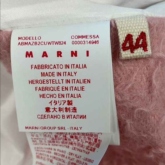 NWT Marni Split Back Hem Below Knee Strapless Dress with Belt Pink Sz 44 - Picture 11 of 16